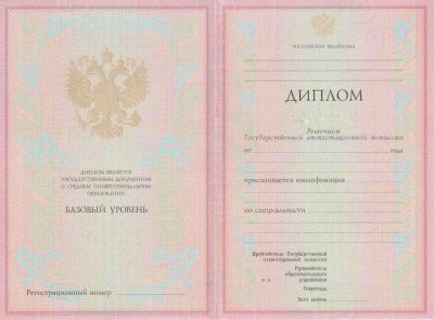 Диплом техникума с 2002 по 2007 год